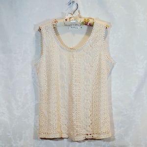 Solitaire | Crochet Overlay Tank | L